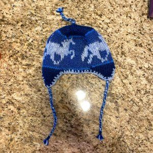 Icelandic Wool Knit Fleece Lined Horse Design Winter Hat